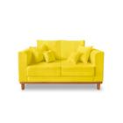 Sofá Viena Beny 2 Lugares Suede Amarelo