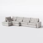 Sofá Volt com Chaise 4,70m em Boucle Alaska Bege - Home Mobily