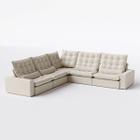 Sofá Volt de Canto 3,37m x 3,37m em Suede Veludo Off White - Home Mobily