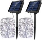Solar Fairy Lights, pacote com 2 LEDs de 10 metros e 8 modos, luzes de corda impermeáveis para jardim ao ar livre (brancas frias)