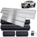 Soleira Aço Inox Ford Ranger Storm Prata Alto Relevo