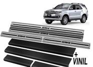 Soleira Aço Inox Premium Toyota Hilux Sw4 + Vinil - Metal Racing