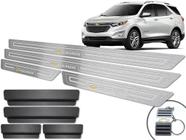 Soleira Com Vinil Chevrolet Equinox Prata Baixo Relevo - JR