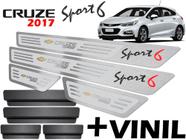 Soleira Com Vinil Cruze Sport6 2017 A 2020 Prata Alto Relevo