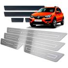 Soleira Com Vinil Sandero Stepway 2014/2019 Prata - JR PARTS