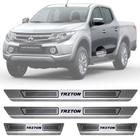 Soleira de Aço Inox Escovado Mitsubishi Triton 4 Portas 2007 08 09 10 11 12 13 14 15 16 17 18 - TopMix