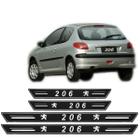 Soleira Platinum Peugeot 206 1999 A 2009 4 Peças Preto Sp052 - Artesanal