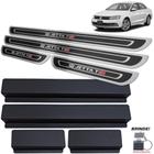 Soleiras Vw Jetta Tsi Com Vinil Preto Alto Relevo SI