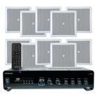 Som Ambiente Jbl 10 Arandelas Teto Gesso Embutir + Receiver Bluetooth Usb Controle Remoto