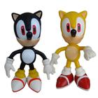 Sonic Amarelo E Sonic Preto Collection - 2 Bonecos Grandes