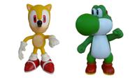 Sonic Amarelo e Yoshi Collection - 2 Bonecos Grandes