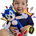 Sonic Boneco com Relógio Pelúcia Infantil