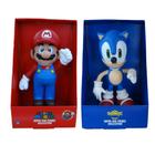 Sonic E Super Mario Bros Collection - 2 Bonecos Grandes