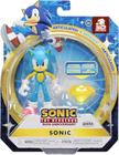 Sonic The Hedgehog Boneco Sonic moderno de 10 cm com esmeralda amarela do caos