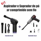 Soprador E Aspirador De Pó E Poeira Sem Fio Usb Portátil