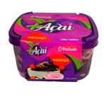 Sorvete de açaí com creme de morango