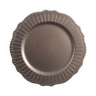 Sousplat Bronze 33cm Crown Polipropileno Mesa Posta Lugar Americano Decoracao Premium - MIMOStyle