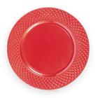 Sousplat com borda trabalhada vermelho 33cm 1 un