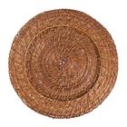 Sousplat De Cha Redondo Marrom Rattan 25Cm Rafimex