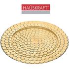 Sousplat de plastico redondo relevo metallic dourado gold hauskraft 33cm de ø