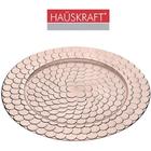 Sousplat de plastico redondo relevo metallic rose gold hauskraft 33cm de ø