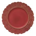 Sousplat Em Plástico Marsala Com Relevo Royal Decor 33cm