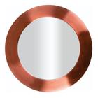 Sousplat Redondo em Aço Inox Espelhado com Borda Rose Gold Fosco 33cm Requinte Mesa Posta