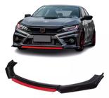 Spoiler Dianteiro Honda Civic G10 Black Piano Vermelho Saia - Gusta Car Parts