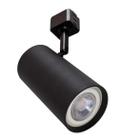 Spot Alumínio P/ Trilho Eletrificado Preto + LED Par20 Branco Frio ST2298