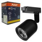 Spot de Trilho Elegance Preto 7w Bivolt Avant Branco Quente