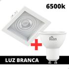 Spot Embutido Quadrado MR16 Recuado + Lâmpada LED Dicroica 6,5w