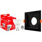 Spot Embutir Recuado Quad Pt + Lâmpada Led MR16 2700K