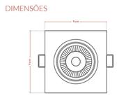 Spot Led Cob Direcionável Quadrado Embutir 5w 3000k