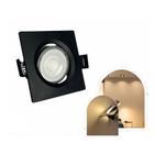 Spot Led Embutir Quadrado Preto 5w Direcionavel Branco Quente