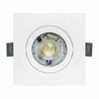 SPOT LED QUADRADO DIRECIONAVEL EMBUTIR 12W BRANCO QUENTE 3000k BIVOLT - GALAXY