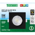 Spot Led Taschibra Alltop Embutir Quadrado Preto 5W 6500K