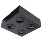 Spot Plafon Box Sobrepor Mr16 Quadruplo Direcionável Preto