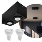 Spot Plafon Sobrepor Box Mr16 Duplo Direcionável + Led 4,8w