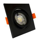 Spot Preto Led 7w Downlight Quadrado Embutir Neutro Bivolt