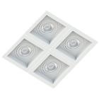 Spot Quadruplo Embutir Quadrado Recuado Branco Para Par30 E27