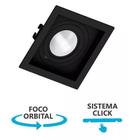 Spot Recuado para Dicróica Par20 13x13 Branco/ Preto Direcionável Quadrado Embutir E27 Acompanha Presilhas e Bocal