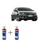 Spray automotivo cinza cromo fiat + spray verniz 300ml