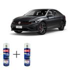 Spray automotivo cinza platinum vw + verniz spray 300ml