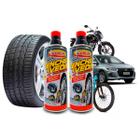 Spray Reparador Pneu Furado Intantâneo LuxCar 400ml - Kit 02 Peças