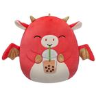 Squishmallows de pelúcia Original Baiden Red Dragon com Boba 30cm