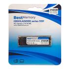 SSD 256GB Best Memory Highlander Series, M.2 NVME 2280 PCIe Gen3x4, Leitura 2000MB/s, Grav. 1200MB/s