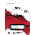 SSD Kingston 250GB M.2 2280 PCIe NVMe, PCIe 4.0 ultra rápido, Leitura/Gravação: 3000/1300 MB/s, SNV2S/250G KINGSTON