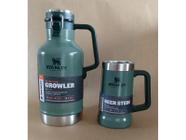 Stanley garrafa growler térmico verde + caneca para cerveja térmica