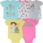 Star Wars Baby Girls 5 Pacotes Bodysuits Princesa Leia Yoda Chewbacca 0-3 meses