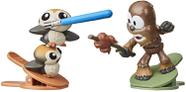 Star Wars Battle Bobblers Porgs Vs Chewbacca Clippable Battling Action Figure 2-Pack, Brinquedos para Crianças de 4 anos ou mais